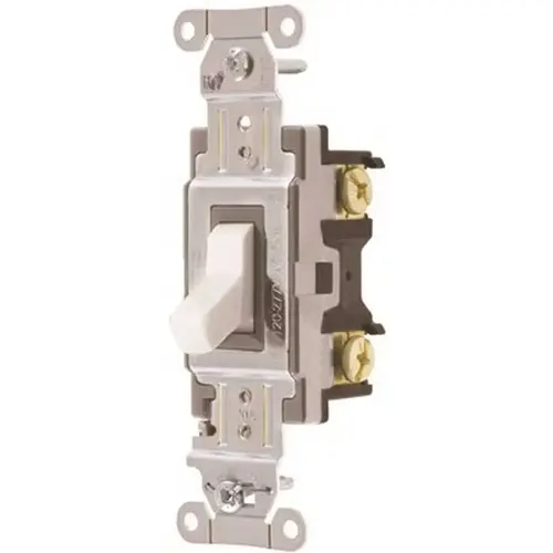 20 Amp Single-Pole Hubbell Commercial Specification Grade Toggle Switch, White
