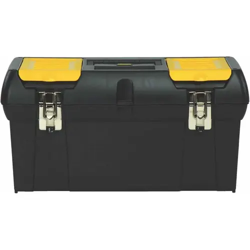 Tool Box with Tray, 8.1 gal, Plastic, Black/Yellow, 5-Compartment Tool Box with Tray, 8.1 gal, Plastic, Black/Yellow, 5-Compartment