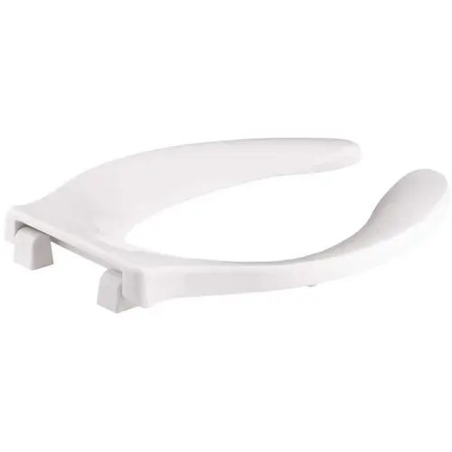 Stronghold Elongated Open Front Toilet Seat in White Stronghold Elongated Open Front Toilet Seat in White