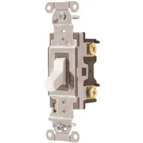 15 Amp Single-Pole Hubbell Commercial Specification Grade Toggle Switch, White