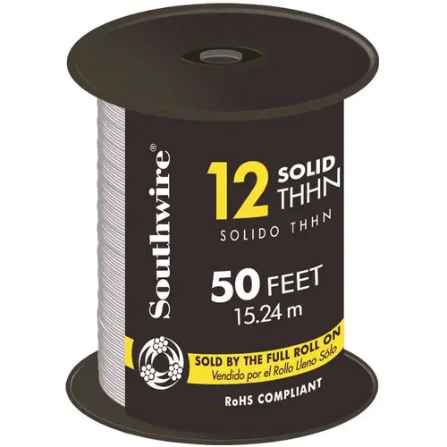 50 Ft. 12 AWG Solid White THHN Electrical Wire 50 Ft. 12 AWG Solid White THHN Electrical Wire