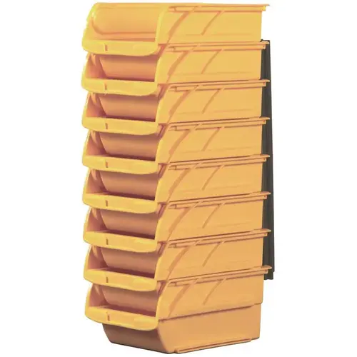 4-1/10 in. Stackable & Mountable Storage Bins with Wall Hangers Yellow - pack of 8 4-1/10 in. Stackable & Mountable Storage Bins with Wall Hangers Yellow - pack of 8