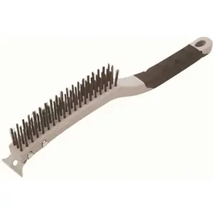 Warner 10482 Soft Grip 14 in. Steel Wire Brush with Scraper 3x13 Row