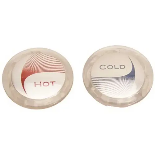 Hot and Cold Index Buttons Pair Clear