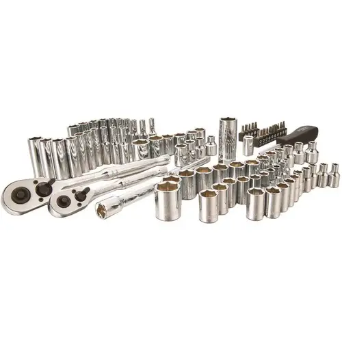 Tool Set, 85-Piece, Vanadium Steel, Polished Chrome