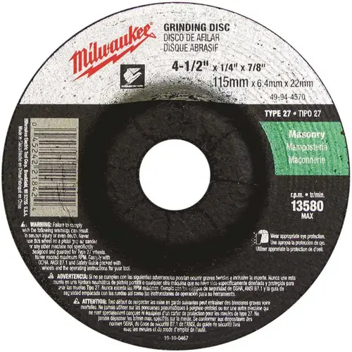 4-1/2 in. Type 27 Grinding Wheel Black 4-1/2 in. Type 27 Grinding Wheel Black