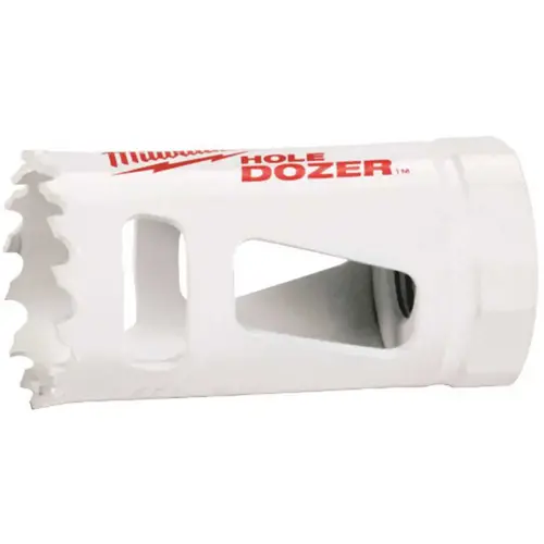 Hole Saw, 7/8 in Dia, 1-5/8 in D Cutting, 1/2-20 Arbor, Bi-Metal Cutting Edge White Hole Saw, 7/8 in Dia, 1-5/8 in D Cutting, 1/2-20 Arbor, Bi-Metal Cutting Edge White