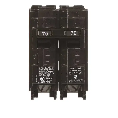 70 Amp Double-Pole Type QP Circuit Breaker Black 70 Amp Double-Pole Type QP Circuit Breaker Black