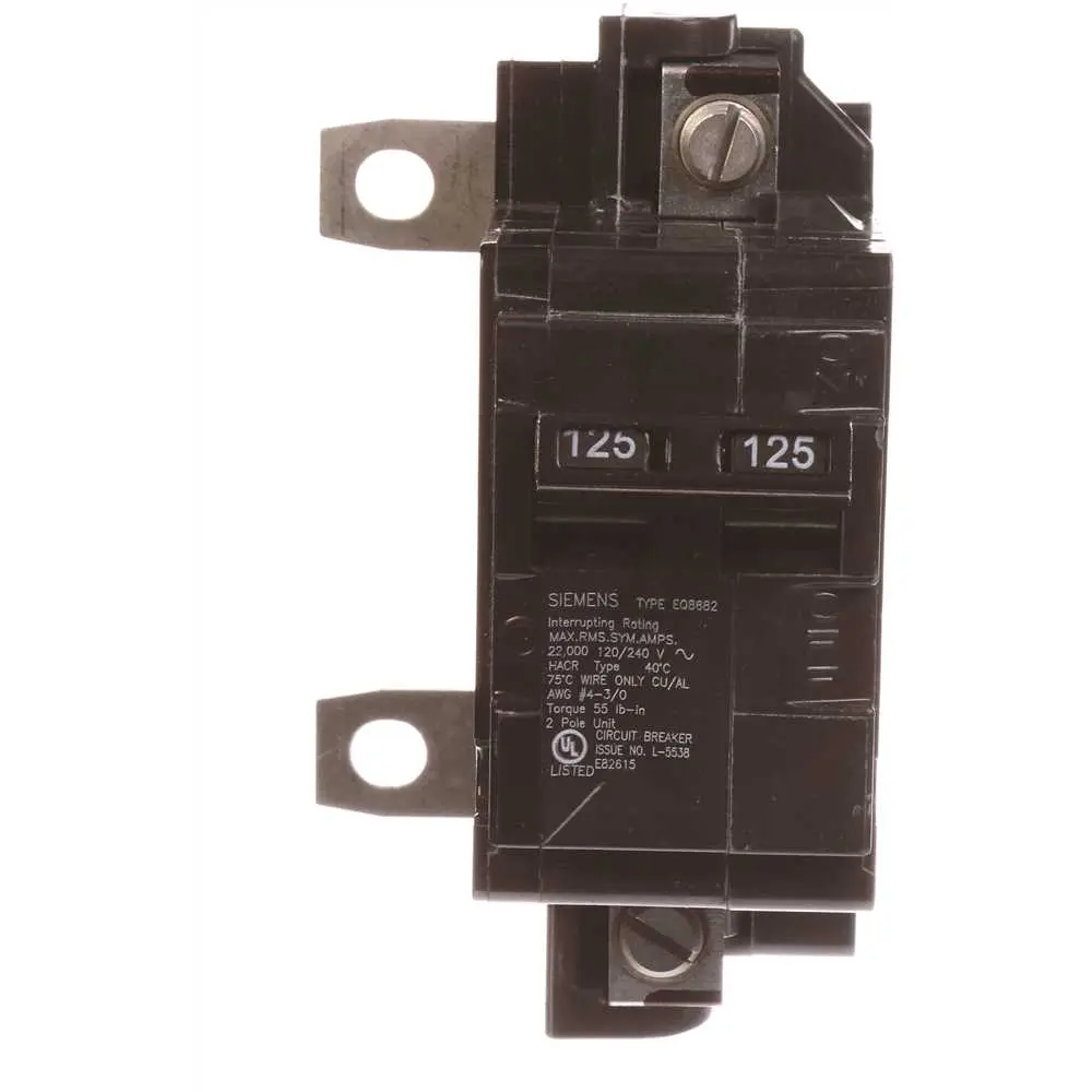 Siemens Circuit Breaker 125 amps Standard 2-Pole Black MBK125A