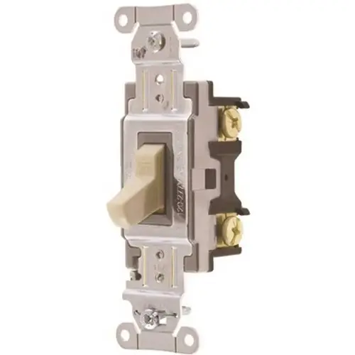 15 Amp Single-Pole Hubbell Commercial Specification Grade Toggle Switch, Ivory 15 Amp Single-Pole Hubbell Commercial Specification Grade Toggle Switch, Ivory