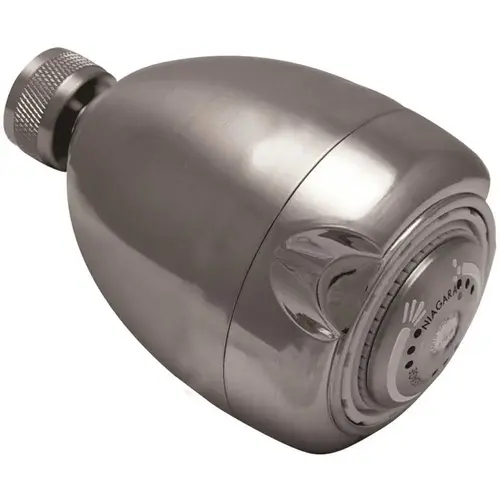 3-Spray 2.7 in. Single Wall Mount Low Flow Fixed Adjustable Shower Head in Brushed Nickel