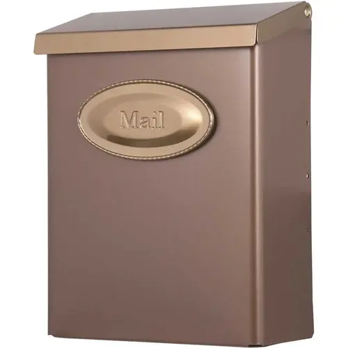 Designer Medium Venetian Bronze Vertical Wall-Mount Locking Mailbox