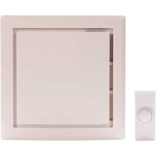 Wireless Battery Operated Door Bell Kit with 1-Push Button in White Wireless Battery Operated Door Bell Kit with 1-Push Button in White