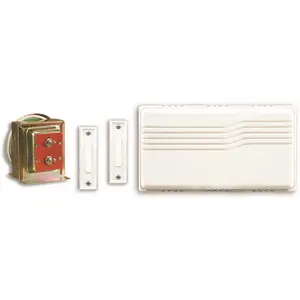 Hampton Bay HB-27102-03 Wired Contractor Doorbell Kit with 2 Wired Push Buttons, White