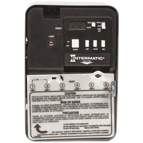 EH Series 30 Amp 120-Volt SPST 7-Day Indoor Electronic Water Heater Time Switch Gray/Metal
