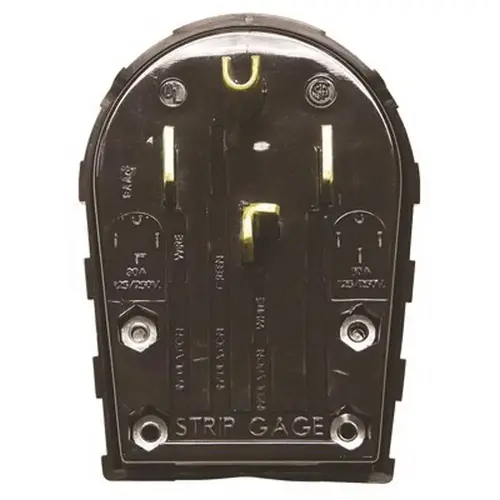 R SB 30-50 Amp 3-Pole 4-Wire Angle Ange and Dryer Plug in Black