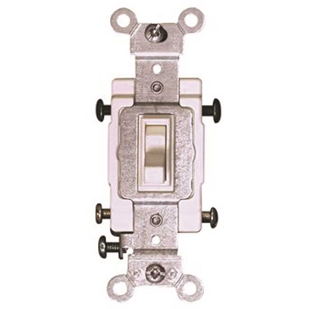 Leviton 54504-2I 120/277-Volt 15 Amp 4-Way Commercial Grade AC Quiet Toggle Switch, Ivory