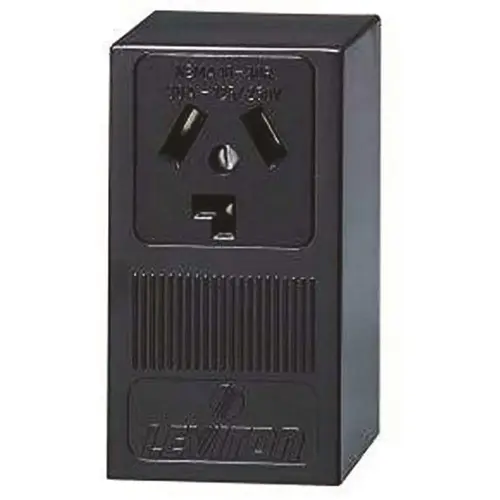30 Amp Surface Mount Power Single Outlet, Black