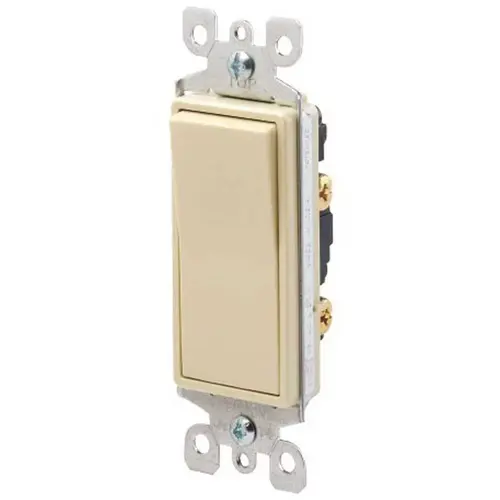 15 Amp Decora Grounding Rocker Light Switch with Quickwire in Ivory 15 Amp Decora Grounding Rocker Light Switch with Quickwire in Ivory