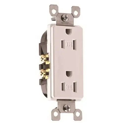 15 Amp 125-Volt Decora 2-Pole Residential Grade Tamper-Resistant Duplex Receptacle, Ivory 15 Amp 125-Volt Decora 2-Pole Residential Grade Tamper-Resistant Duplex Receptacle, Ivory