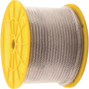 KingChain 505202 1/8 in. x 3/16 in. x 250 ft. Vinyl-Coated Galvanized Aircraft Cable, 7x7 Construction - 340 lbs Safe Work Load - Reeled Metallic