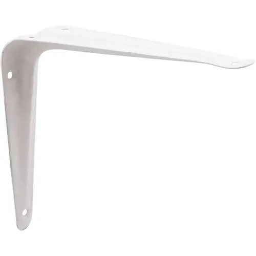 8 in. x 10 in. White Enamel Painted Steel Shelf Brackets Compatible with Wood Shelving 8 in. x 10 in. White Enamel Painted Steel Shelf Brackets Compatible with Wood Shelving