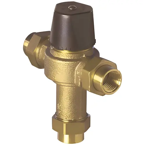 Powers Under Counter Thermostatic Mixing Valve, 3/4 in. Union NPT Female, Rough Bronze, Lead Free Uncoated Powers Under Counter Thermostatic Mixing Valve, 3/4 in. Union NPT Female, Rough Bronze, Lead Free Uncoated
