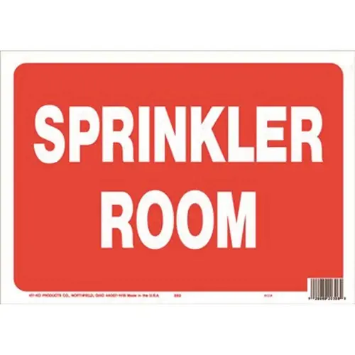 10 in. x 14 in. Polystyrene Sprinkler Room Sign WHITE/RED 10 in. x 14 in. Polystyrene Sprinkler Room Sign WHITE/RED