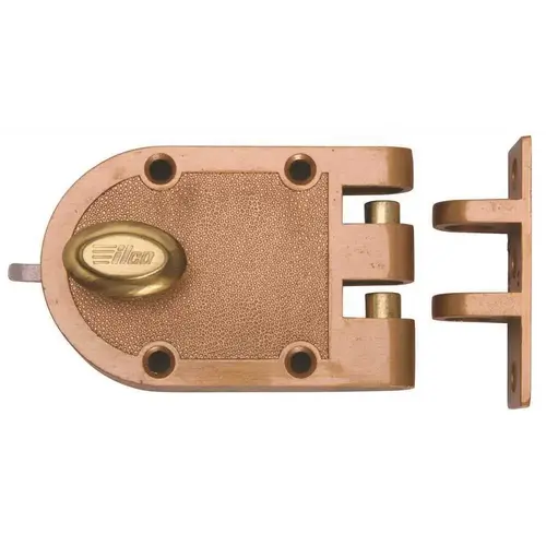 Single Cylinder Surface Bolt Jimmy Proof Lock Less Cylinder with Angle Strike Bronze Laquer Single Cylinder Surface Bolt Jimmy Proof Lock Less Cylinder with Angle Strike Bronze Laquer