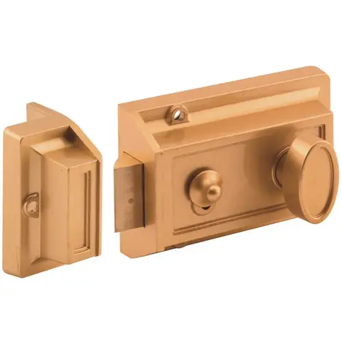 1-1/4 in. Brass Night Latch and Locking Cylinder Bore Diecast Painted 1-1/4 in. Brass Night Latch and Locking Cylinder Bore Diecast Painted