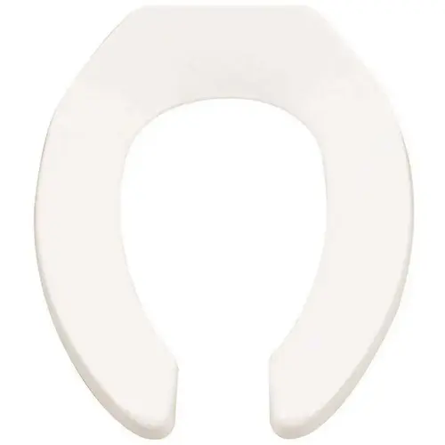 Heavy Duty Elongated Open Front Toilet Seat in White Heavy Duty Elongated Open Front Toilet Seat in White