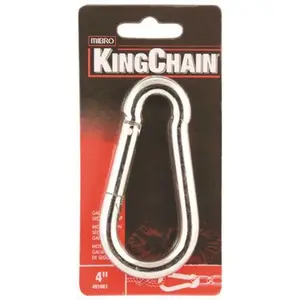 KingChain 491661 4 in. Galvanized Steel Spring Link Security Snap Metallic
