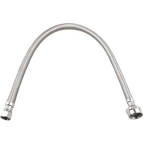 3/8 in. Compression x 7/8 in. Metal Ballcock x 12 in. Braided Stainless Steel Toilet Connector
