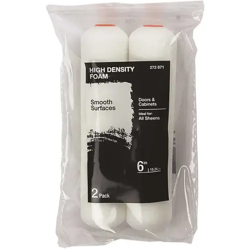 6 in. x 3/8 in. High-Density Foam Mini Paint Roller - Pair White 6 in. x 3/8 in. High-Density Foam Mini Paint Roller - Pair White
