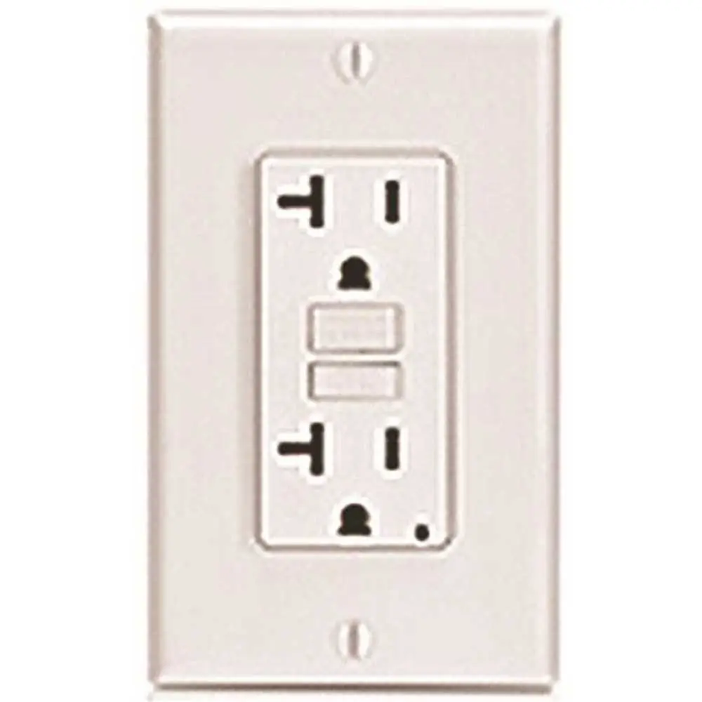 Leviton 20 Amp 125-Volt NEMA 5-20R SmartlockPro 2-Pole Duplex GFCI Receptacle with LED Light Almond GFNT2-T