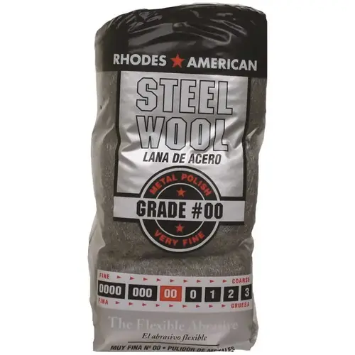 #2/0 12 Pad Steel Wool, Fine Grade Gray - pack of 12