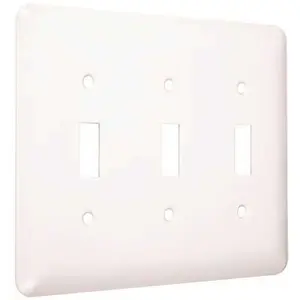 TAYMAC WRW-TTT 3-Gang Maxi Princess Toggle Wallplate, Smooth White