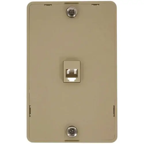 6-Position 4-Conductor Screw Terminals Telephone Wall Jack In Ivory 6-Position 4-Conductor Screw Terminals Telephone Wall Jack In Ivory