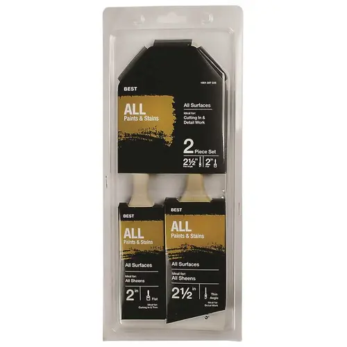 2.5 in. Trylon Thin Angle, 2 in. Trylon Flat Paint Brush Set 2.5 in. Trylon Thin Angle, 2 in. Trylon Flat Paint Brush Set