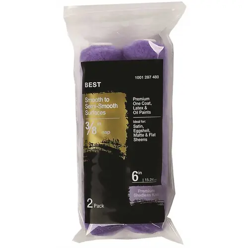 6 in. x 3/8 in. High-Capacity Polyester Knit Mini Paint Roller - Pair