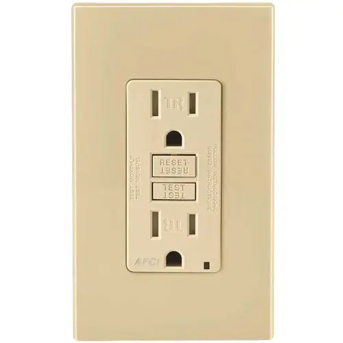 15 Amp Tamper Resistant AFCI Outlet, Ivory 15 Amp Tamper Resistant AFCI Outlet, Ivory
