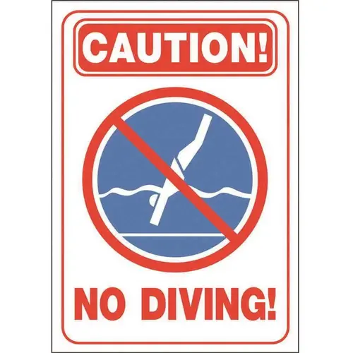 20 in. x 14 in. Pool Signs Pool Accessories and Hardware Caution No Diving