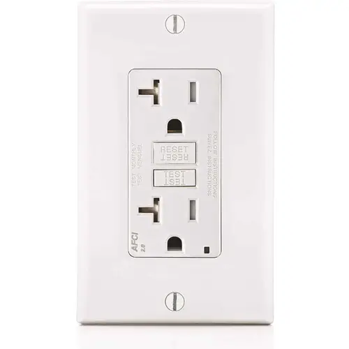 20 Amp 125-Volt SmartLockPro 2-Pole Tamper-Resistant AFCI Duplex Outlet with LED, White