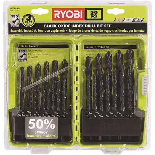 Black Oxide Index Drill Bit Set Black Oxide Index Drill Bit Set