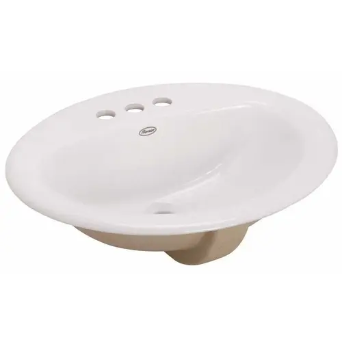 20 in. Oval Drop-In Bathroom Sink in White 20 in. Oval Drop-In Bathroom Sink in White
