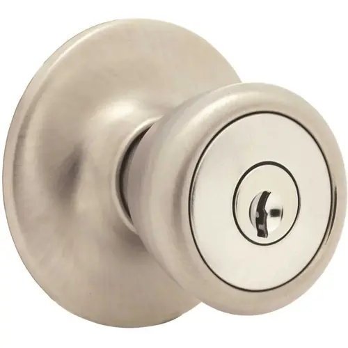 Satin Chrome Keyed Entry Door Knob Lock Satin Chrome Keyed Entry Door Knob Lock