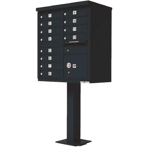 Vital Series Black CBU with 12-Mailboxes, 1-Outgoing Mail Compartment, 1-Parcel Locker Vital Series Black CBU with 12-Mailboxes, 1-Outgoing Mail Compartment, 1-Parcel Locker