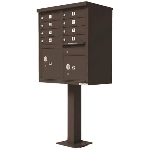 Vital Series Dark Bronze CBU with 8-Mailboxes, 1-Outgoing Mail Compartment, 2-Parcel Lockers Vital Series Dark Bronze CBU with 8-Mailboxes, 1-Outgoing Mail Compartment, 2-Parcel Lockers