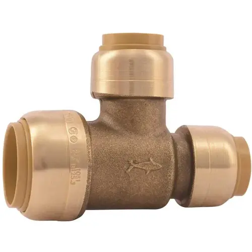3/4 in. x 1/2 in. x 1/2 in. Brass Push-to-Connect Reducer Tee 3/4 in. x 1/2 in. x 1/2 in. Brass Push-to-Connect Reducer Tee