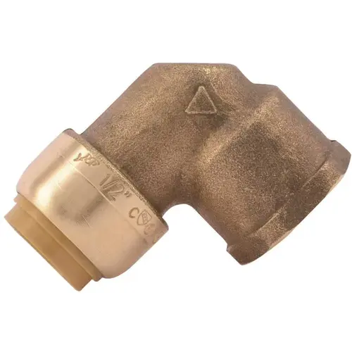 1/2 in. Brass Push-to-Connect x Female Pipe Thread 90-Degree Elbow 1/2 in. Brass Push-to-Connect x Female Pipe Thread 90-Degree Elbow